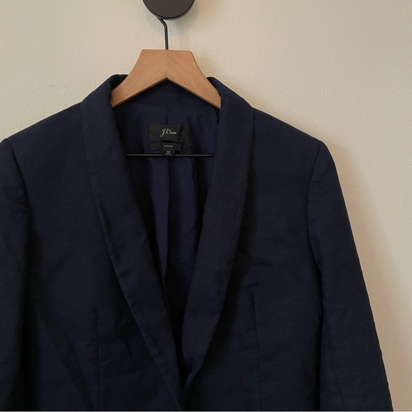 J. Crew Parke Blazer in Stretch Linen Navy Blue 10 - Picture 7 of 10